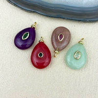Nouveau design, pendentif classique en pierres précieuses, plaqué or 18 carats, forme goutte d'eau, unisexe, bijoux Yasa pour femmes, collier DIY