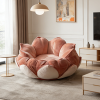 Fauteuil pouf moderne en forme de fleur, en velours, pivotant, siège de salon en forme de lotus, confortable, meubles de salon
