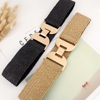 Fournisseur professionnel personnalisé, ceintures élastiques amincissantes, jeunes filles, mode, ceinture tressée en paille, ceinture élastique habillée pour dames