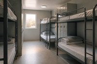 Maison préfabriquée modulaire en panneaux d'acier à assemblage rapide, trois étages, avec balcon, dortoir pour travailleurs, 60 pieds, garantie 5 ans