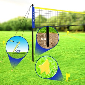 Rete Sportiva Portatile 2 in 1 per <span class=keywords><strong>Pallavolo</strong></span> e Badminton, <span class=keywords><strong>Set</strong></span> con Pali in Acciaio Regolabili a <span class=keywords><strong>3</strong></span> Livelli per Esterni - Product Image 4