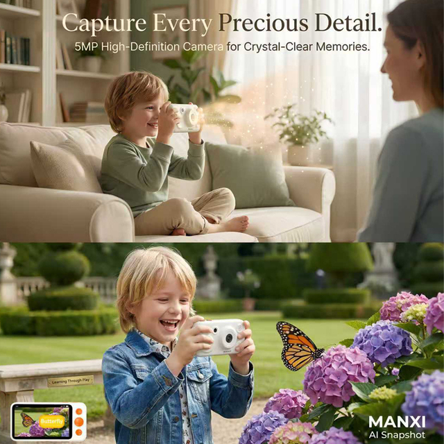 AI Kids Digital Camera, Adorable Educational Toy for Creative Shooting