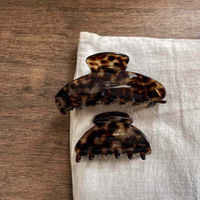CHUJIAN Pince à cheveux en acétate style français, couleur caramel nacré, de qualité supérieure, pince requin pour coiffure mi-haute, accessoire capillaire pour chignon