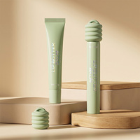 Tubes cosmétiques en plastique compressibles D19mm pour baume à lèvres avec embout en silicone incliné TPE et capuchon à crochet