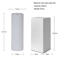 Gobelet isotherme en acier inoxydable de 20 oz avec poignée et paille, isolation thermique de 6 à 12 heures, design blanc