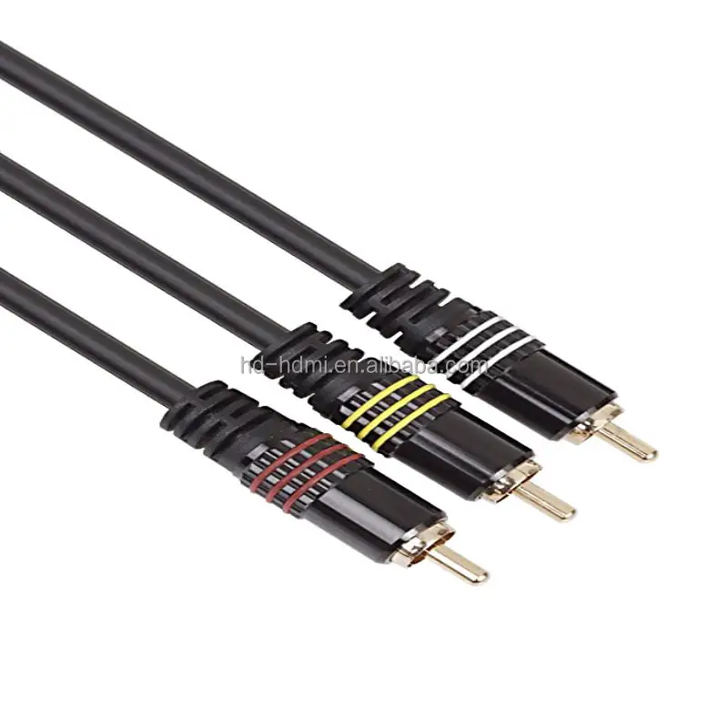 OEM & ODM Manufacturer High Quality Gold Plated 3 RCA Cable Male to 3 Rca Male Audio Video Extension HD8003