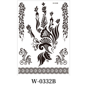 Tatuaggi temporanei all'henné indiano, adesivi di carta neri per body <span class=keywords><strong>art</strong></span> femminile, design in pizzo per matrimoni e feste - Product Image 2