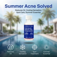 Solution visage à l'acide salicylique et à la niacinamide pour les points noirs et les points blancs, formule végane sans cruauté, marque privée