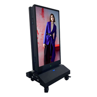 VISIGN-Sistema de señalización digital alimentado por batería de doble panel de 43 ", solución de quiosco móvil resistente a la intemperie y de alta visibilidad