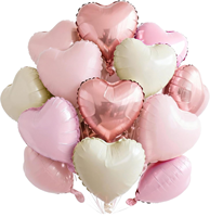 50 Ballons Cœur en Aluminium de 18 Pouces pour Centres de Table de Mariage, Décoration Murale de Fête, Scène et Cadeaux – Fournitures de Fête Globos Ballon