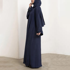 عباية نسائية مسلمة بتصميم جديد مخصص بلون واحد عبايات إسلامية مغلقة بطول كامل للنساء المسلمات - Product Image 2