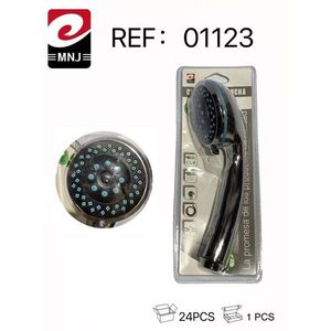 Mnj Round Shower Head 01123 Black Chrome With Multiple Spray Settings For Bath And Shower - Product Image 3