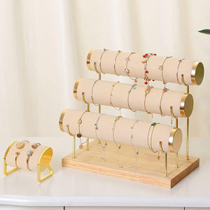 3 طبقات منظم المجوهرات برج الرف المخملية حامل تخزين المجوهرات Schmuck حامل العرض لسوار قلادة الإسورة ووتش الإسورة - Product Image 3