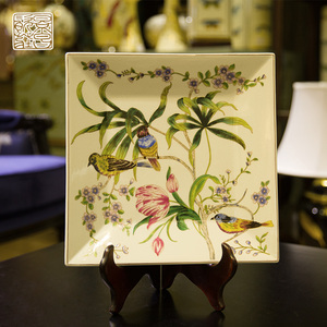 Stile tradizionale decorazione per la casa dipinti a mano <span class=keywords><strong>piatti</strong></span> quadrati in <span class=keywords><strong>ceramica</strong></span> con motivi decorativi per la decorazione della parete - Product Image 2