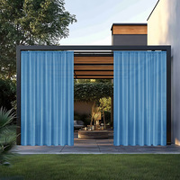 Cortinas XinLan Resistentes al Viento y a la Intemperie, Cortinas Transparentes para Exteriores, para Porche, Cabaña, Pérgola, Patio Trasero