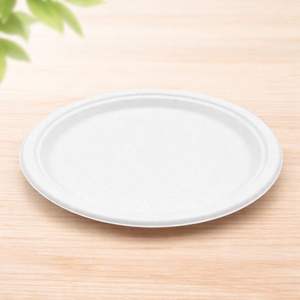 ProTakeOut [9"] Platos de Bagazo Compostables, Paquete de 500 (125/4), Libres de PFAS, Ecológicos, Platos Desechables de Caña de Azúcar Blanca - Product Image 2