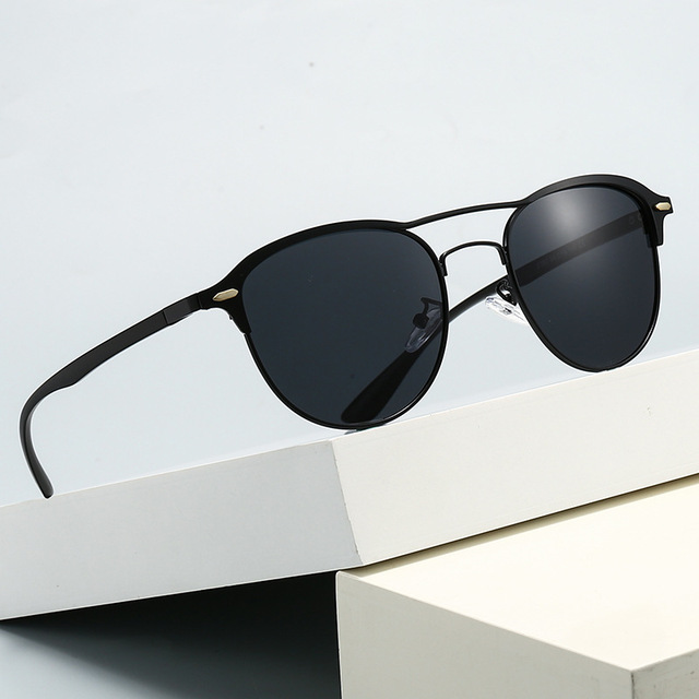 Factory China Unisex Retro Classic Sunglasses Double Bridge New Aluminum Magnesium Rectangular Frame UV400 Model 2160 Tac