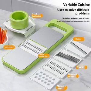 Râpe multifonctionnelle en acier inoxydable, coupe-légumes manuel, trancheuse, hachoir, râpe à dés pour couper les concombres et les pommes de terre, gadgets de cuisine - Product Image 2