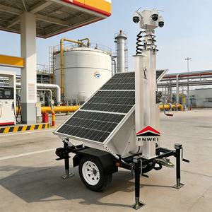 Remolque de Seguridad Solar con 3 Paneles <span class=keywords><strong>Solares</strong></span> de 100W, Remolque Móvil con Cámara Solar CCTV para Vigilancia de Fábrica - Product Image 4