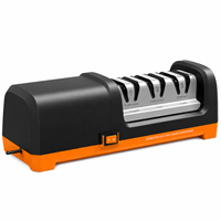 TOALLWIN Affûteur de couteaux électrique professionnel 3 étapes à diamant, machine d'affûtage de couteaux de cuisine, outil d'affûtage électrique