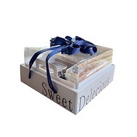 Boîte d'emballage rigide transparente pour service de thé de l'après-midi, boîte à desserts et pâtisseries haute à quatre compartiments avec options de logo personnalisé