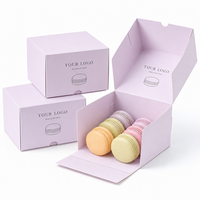 Boîte en carton blanc écologique avec logo personnalisé imprimé pour l'emballage de macarons, desserts et pâtisseries