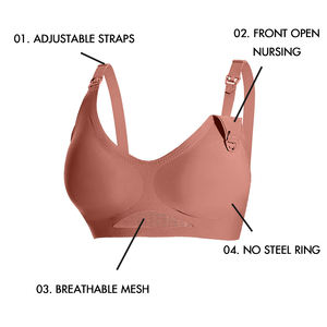 Venta al por mayor S <span class=keywords><strong>M</strong></span> L XL inalámbrico comodidad mujeres Jelly Strip sin costuras embarazo dormir lactancia maternidad enfermería sujetador - Product Image 5
