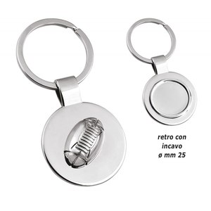 Porte-clés mousqueton ballon de rugby tendance, logo personnalisé, en métal émaillé et cuir, pour décoration de clés - Product Image 1