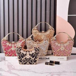 Exquisito Bolso de Mano Tipo <span class=keywords><strong>Clutch</strong></span> con Cristales y Pedrería para Mujer, Bolso de <span class=keywords><strong>Fiesta</strong></span>, Bolso de Noche para Boda - Product Image 2