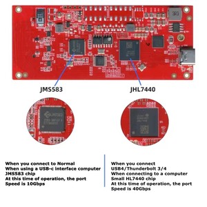 Mới 40gbps M1 máy tính bên ngoài NVMe M.2 Thunderbolt 3/usb4 Type-C jms583 + jhl7440 bên ngoài SSD ổ cứng - Product Image 3