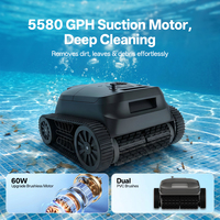 Addotron Aspirateur mural automatique sans fil pour piscine, robot nettoyeur de piscine