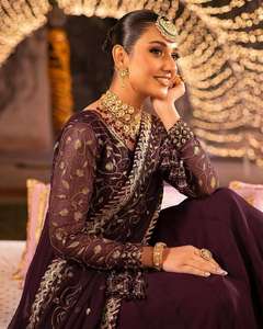 New Designer Party Wear Beautiful <b>Fancy</b> Embroidery Simple Gown with Dupatta High Quality Dresses Premium Quality Fabric Dress - Product Image 1