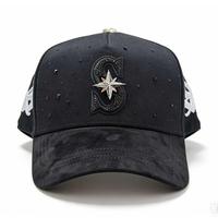 3D geborduurde strass steentjes petten, distressed gebogen klep baardpetten, El Mago baseball petten, Gorra Danny petten