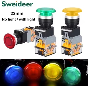 Công tắc nguồn tròn 12v24v220v nấm đầu nút chuyển đổi LA38-11MD bắt đầu dừng với ánh sáng - Product Image 5