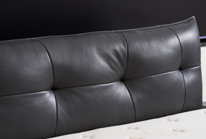 Black Tufted Eco-Leather Smart Bed Reclining Convertible Platform Frame Support Pocket Spring <b>Mattress</b> Modern Bedroom - Product Image 3