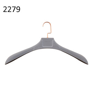 Percha de terciopelo Flocado de plástico Gris de Material PS de 18 pulgadas con gancho de Metal cromado para adultos, tops masculinos, traje de abrigo - Product Image 1