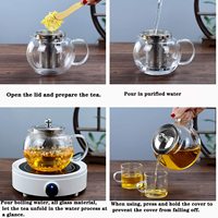Cafetière Expresso Portable PSC 800ML-1000ML pour Plaque de Cuisson, Infuseur en Verre Borosilicate, Infuseur Amovible en Acier Inoxydable Durable