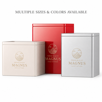 Boîte cadeau carrée en fer blanc réutilisable et recyclable avec impression paysagère, pour le stockage du thé, logo personnalisé, directement de l'usine, scellée, écologique