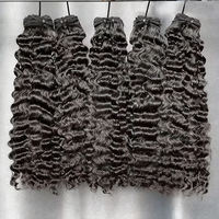 Extensiones de Cabello Humano Virgen Sin Procesar, Rizado, de Origen Indio, Vietnamita y Birmano, con Cutícula Alineada