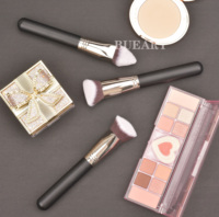 Daily Queen & Mor-phe 3 pièces Pinceaux de maquillage pour fond de teint en bois noir Nano Hair, Qualité supérieure et toucher luxueux, Logo personnalisé