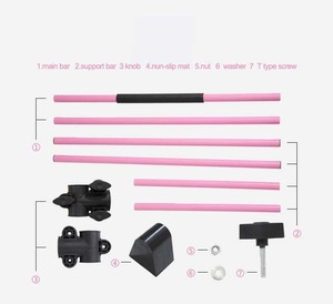 Barre de <span class=keywords><strong>danse</strong></span> autoportante en acier rose réglable BNcompany, robuste et portable, <span class=keywords><strong>pour</strong></span> la <span class=keywords><strong>danse</strong></span> à domicile et les étirements - Product Image 3