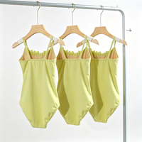 Vêtements d'entraînement de danse, fabricant professionnel, justaucorps de ballet vert mignon avec nœud papillon pour filles