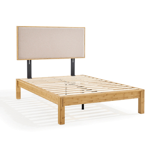 Struttura <span class=keywords><strong>Letto</strong></span> in Bambù Eco-Sostenibile con Testiera Regolabile, Misura Queen, Finitura Naturale, Design Moderno Minimalista per Camera da <span class=keywords><strong>Letto</strong></span> - Product Image 2