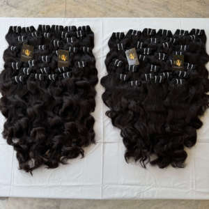 Wholesale Unprocessed Indian Human Hair Extensions Virgin Remy Curly Bundles Cuticle Aligned <b>Machine</b> Double Weft 100G Vendor - Product Image 2