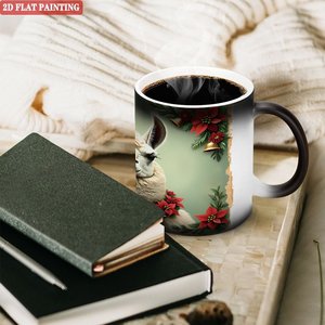 Taza Mágica Termosensible Negra Esmerilada de 11 oz, Taza de Cerámica con Diseño Navideño - Product Image 3