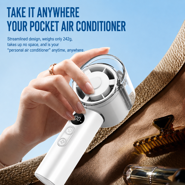 Mini Handheld Fan Portable 3-in-1 USB Rechargeable Cooling with Mist Spray & Humidify for Summer Travel and Car Use