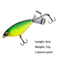 3 pak Set umpan pancing Whopper Plopper, untuk umpan pancing Bass plassol Topwater umpan dengan kotak baling-baling traktor mengapung buatan