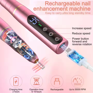 Mini bolígrafo portátil recargable pequeño para uñas, 35000Rpm, pantalla Lcd personalizada, bolígrafo de mano inalámbrico para uñas - Product Image 2