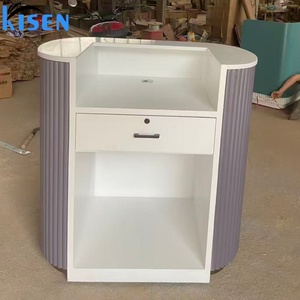 Kisen Nouveau Meilleur Vendeur Comptoir de Réception Personnalisé pour Salon de Beauté, Petite Table de Réception, Comptoir de Réception Circulaire pour Salon de Manucure - Product Image 3