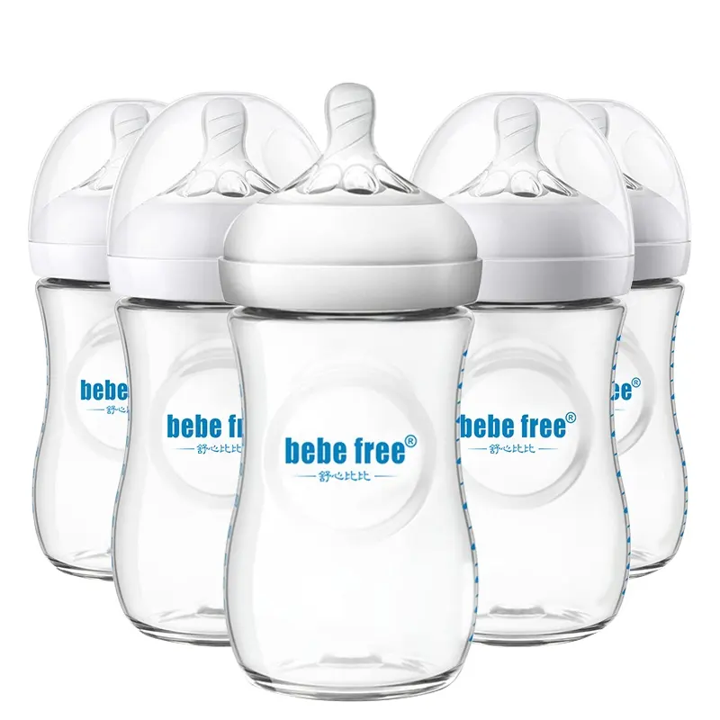 Custom Biberones Para Bebes Silicone Nipple BPA Free Anti Colic Baby Bottles for Breastfed Babies